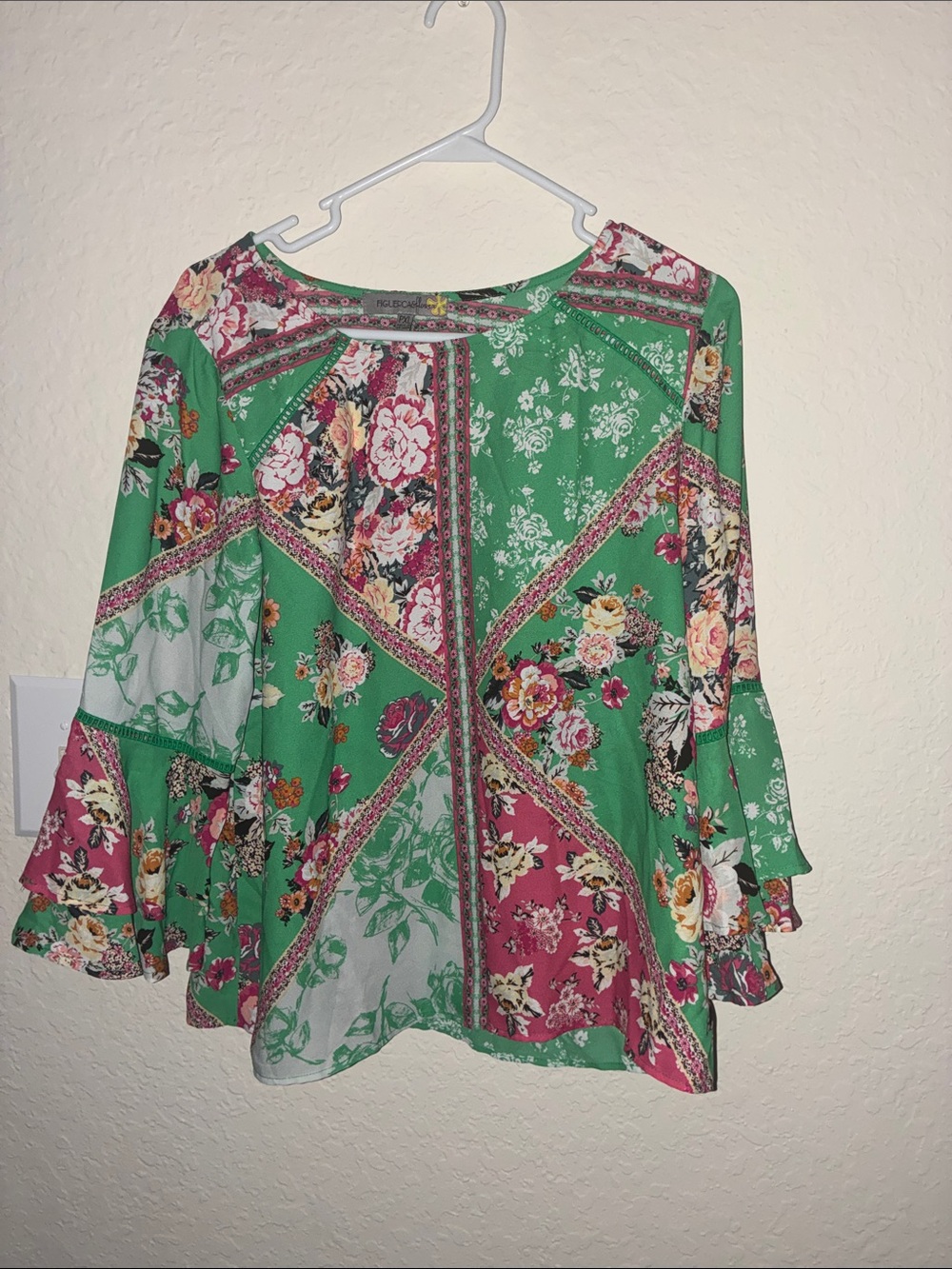 Green Floral Blouse - Women's